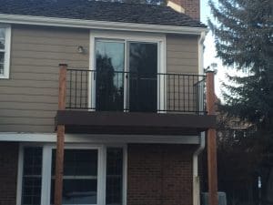 Back yard second story balcony