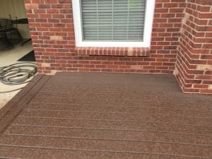 Dark stained deck