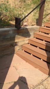 new wooden steps leading up
