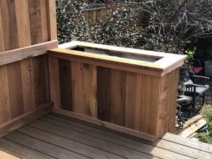 builtin planter on the deck