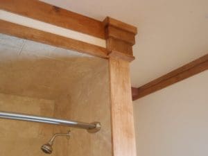Oak trimmed shower install