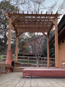 Deck and arbor looking from the left side
